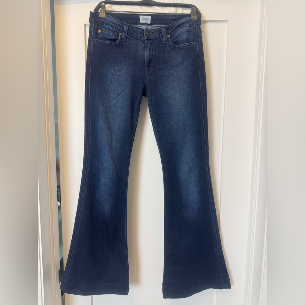 HUDSON Ferris Signature Flap Pocket Flare Jeans – Size 28, Dark Indigo (SOH)